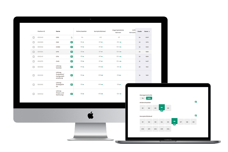 Blick ins Tool Grading App